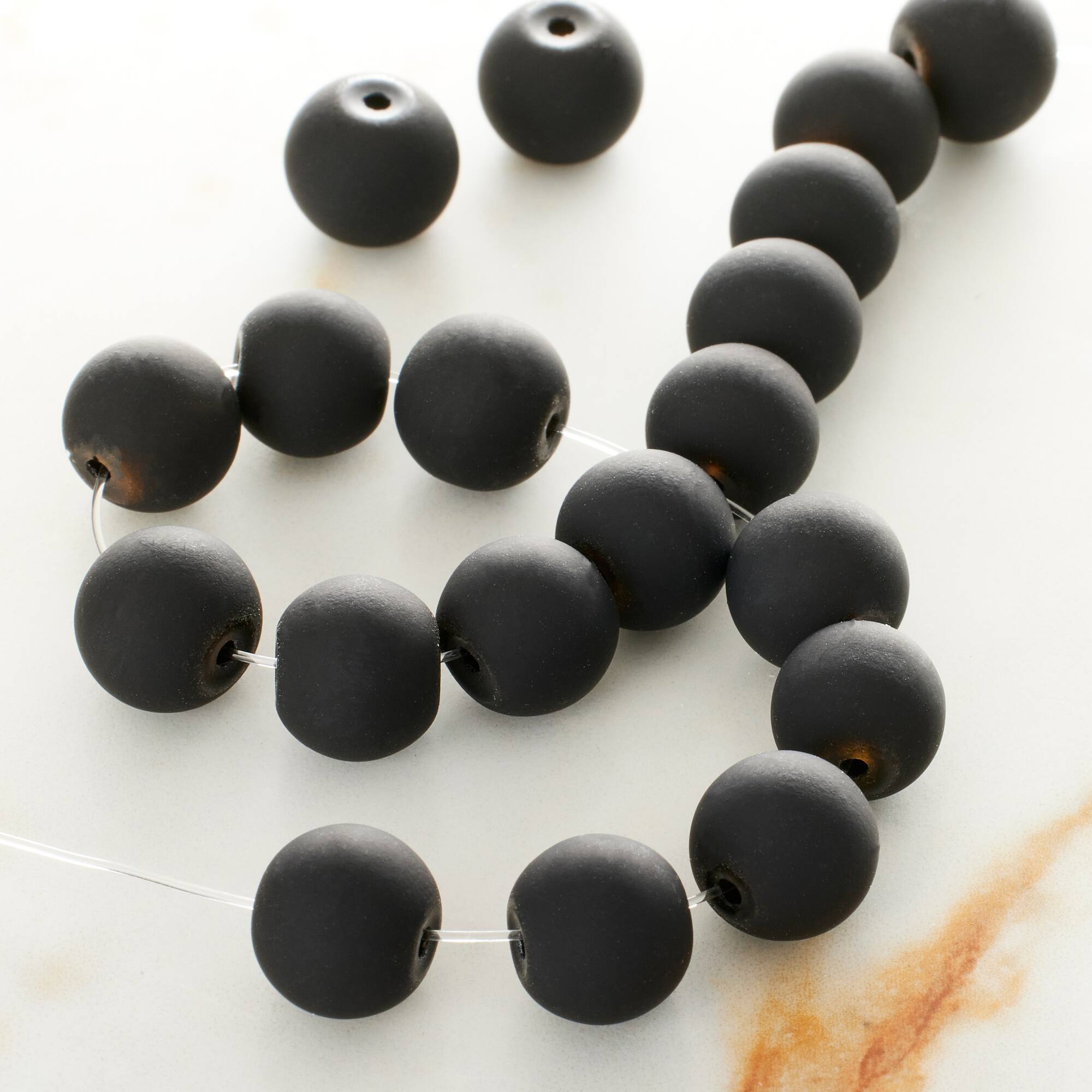 9 Pack: Black Glass Round Beads, 10mm by Bead Landing™